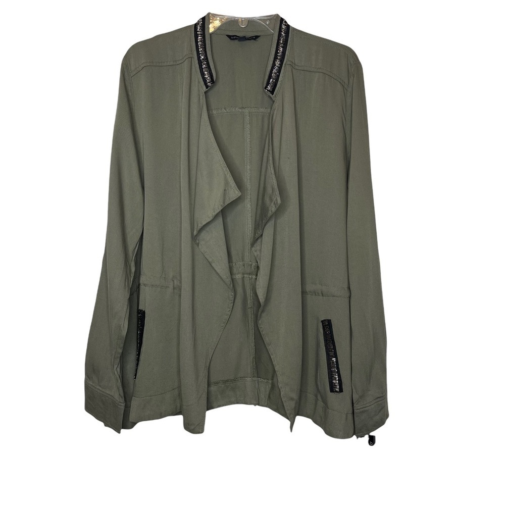 Signature Studio Olive Green Jacket with Black Trim
